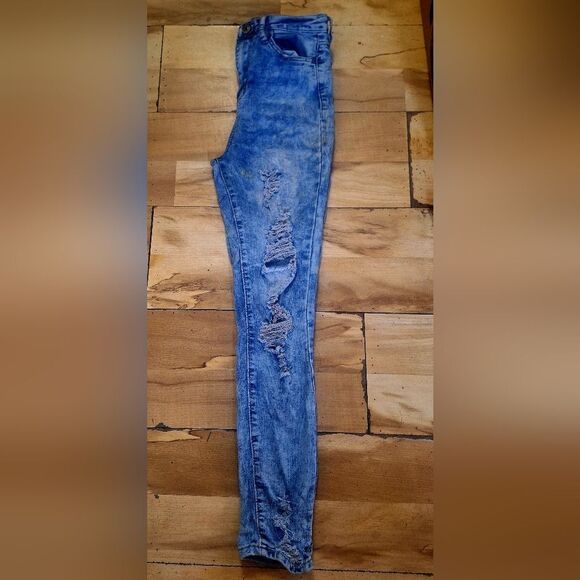 Almost Famous - High Waisted, Faded and Distressed Skinny Jeans - Picture 1 of 3